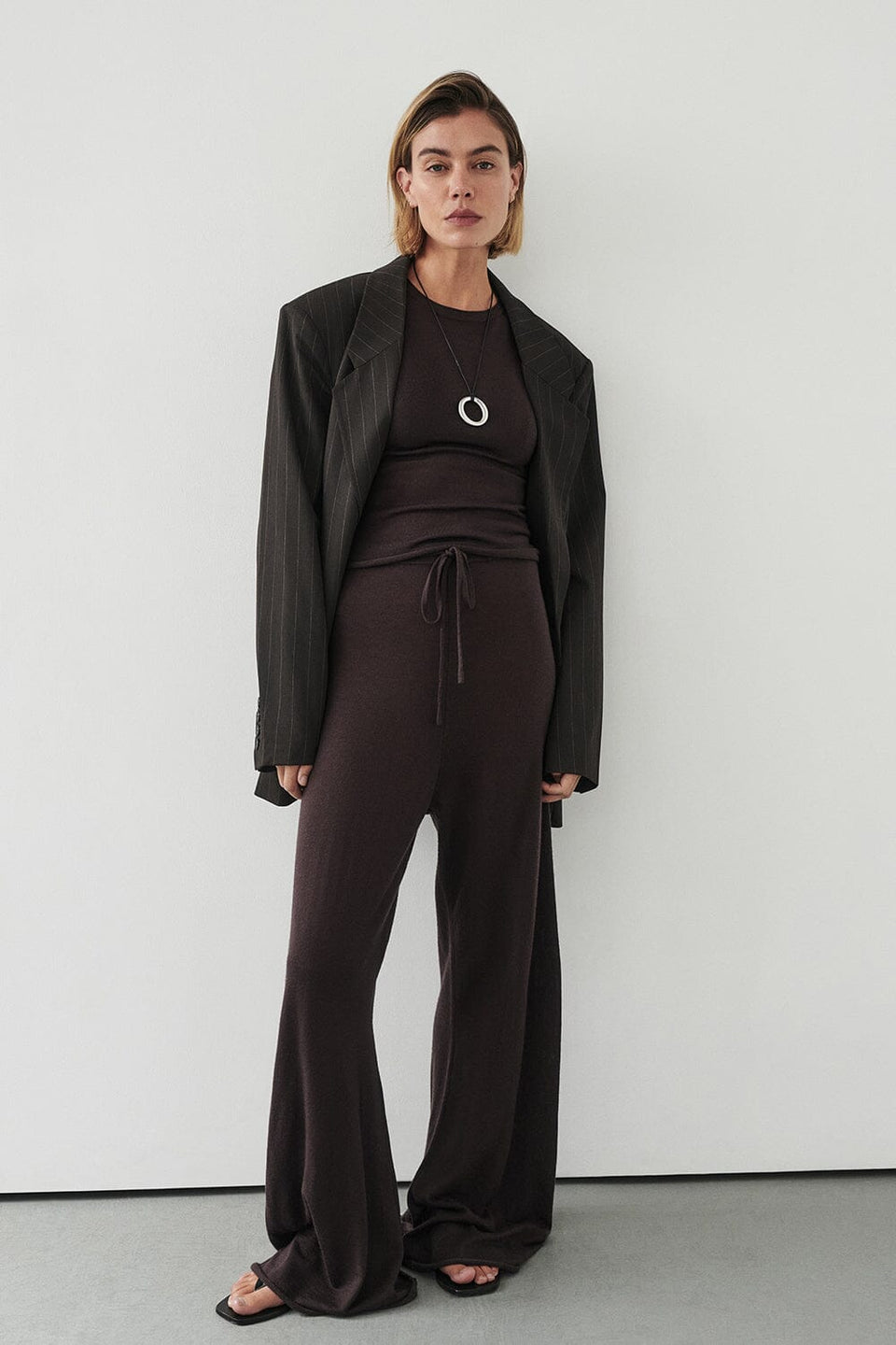 DUKE BITTER CHOC MERINO KNIT PANTS