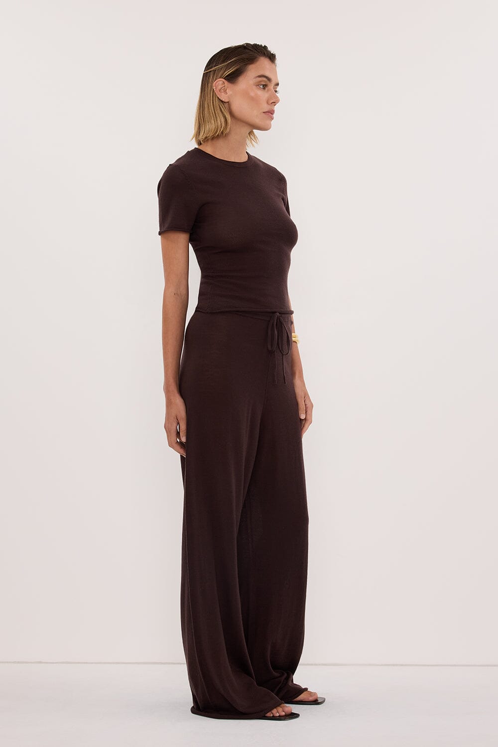 DUKE BITTER CHOC MERINO KNIT PANTS Clothing DISSH Boutiques 