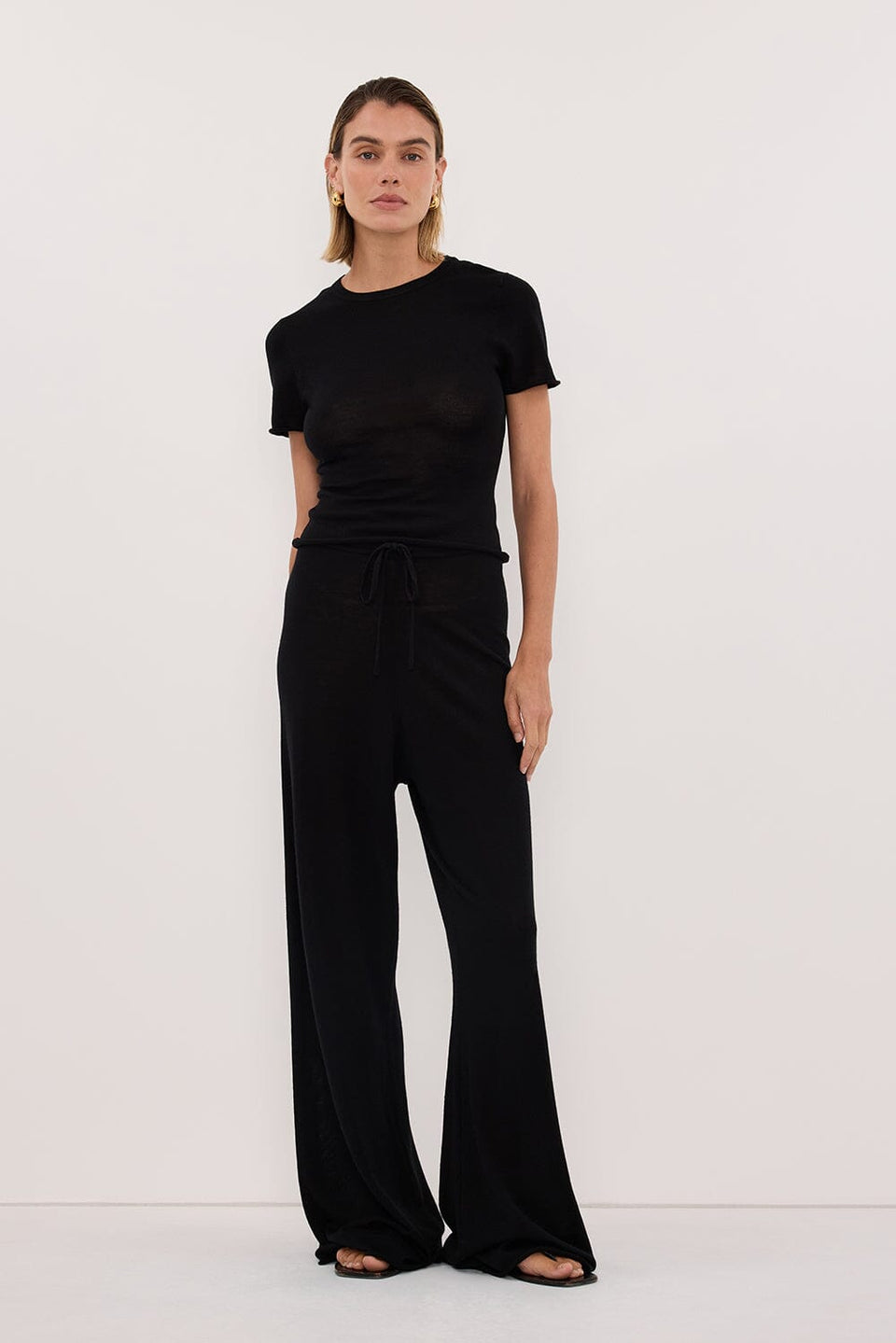 DUKE BLACK MERINO KNIT PANTS