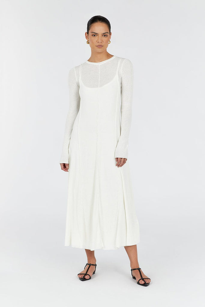 PARKER OFF WHITE LONG SLEEVE DRESS | Dissh