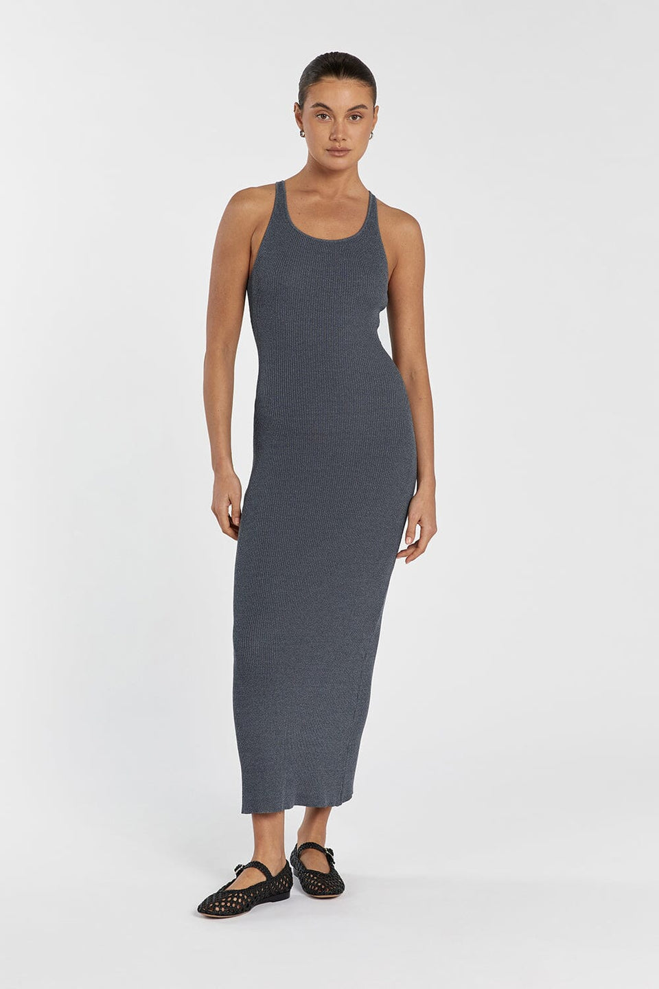 ZION DARK GREY MARLE KNIT MIDI DRESS Clothing DISSH Boutiques 