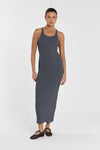 ZION DARK GREY MARLE KNIT MIDI DRESS