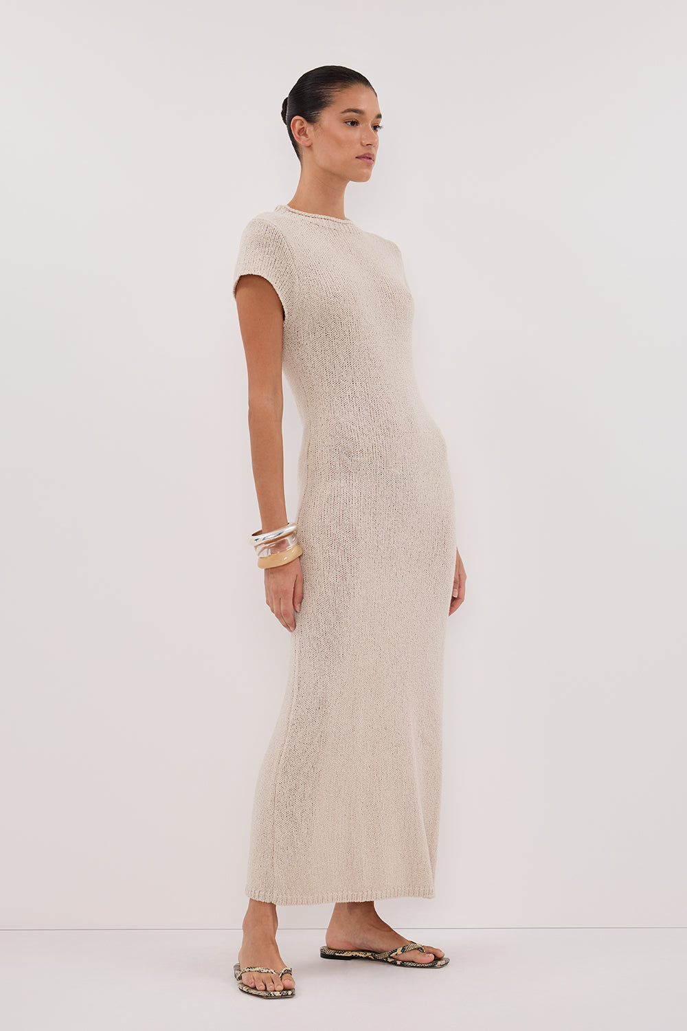 LEO CHALK KNIT MIDI DRESS Clothing DISSH Boutiques 