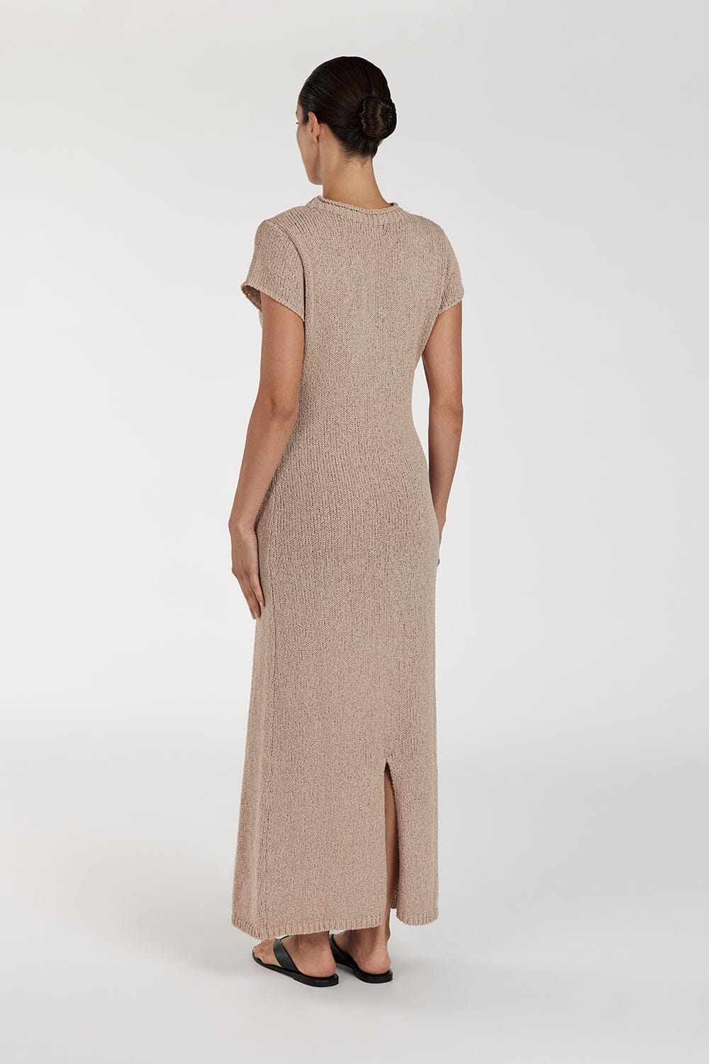 LEO TAN KNIT MIDI DRESS Clothing DISSH Boutiques 