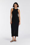 REM BLACK KNIT MIDI DRESS