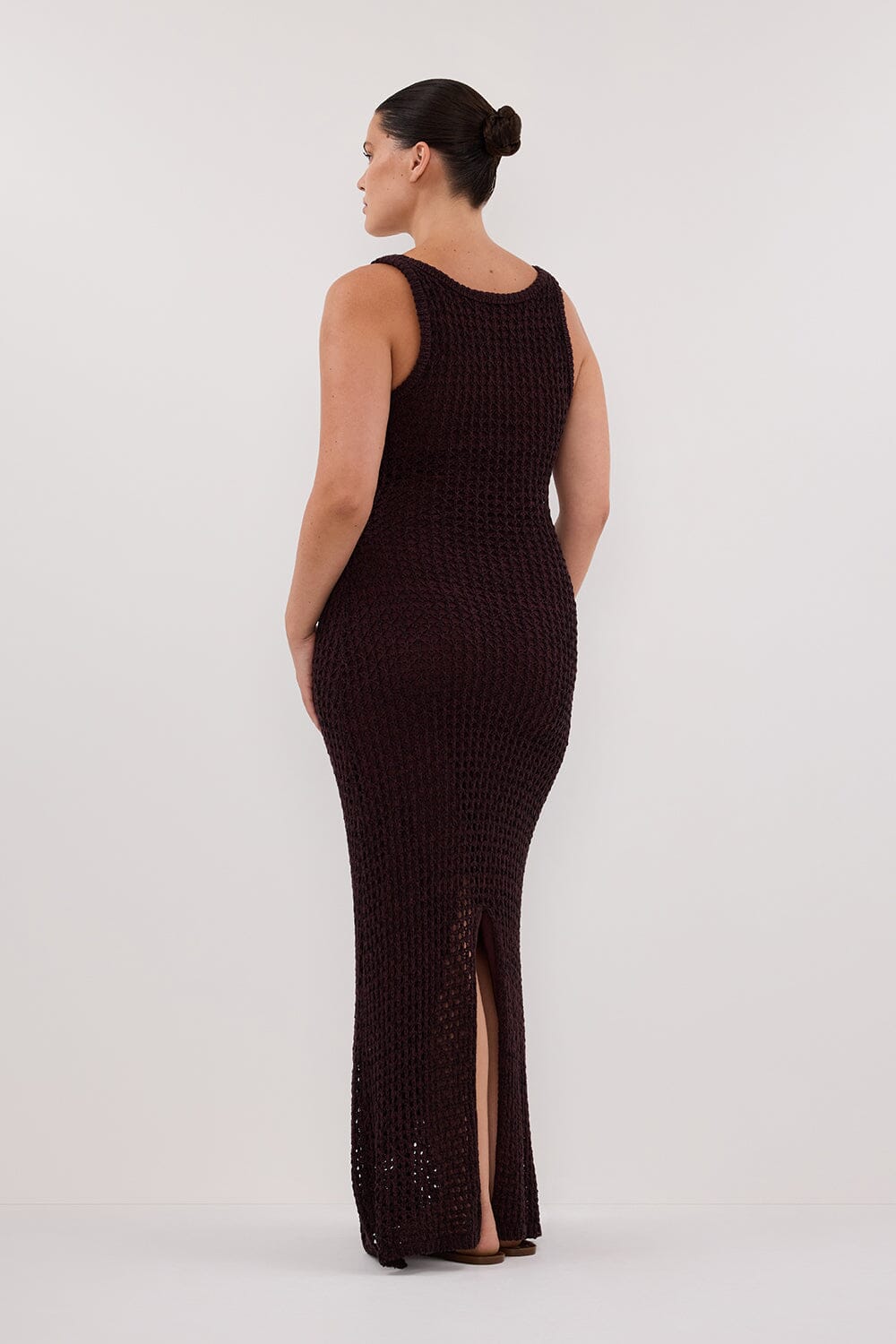 TESS CHOC CROCHET KNIT MAXI DRESS Clothing DISSH Boutiques 