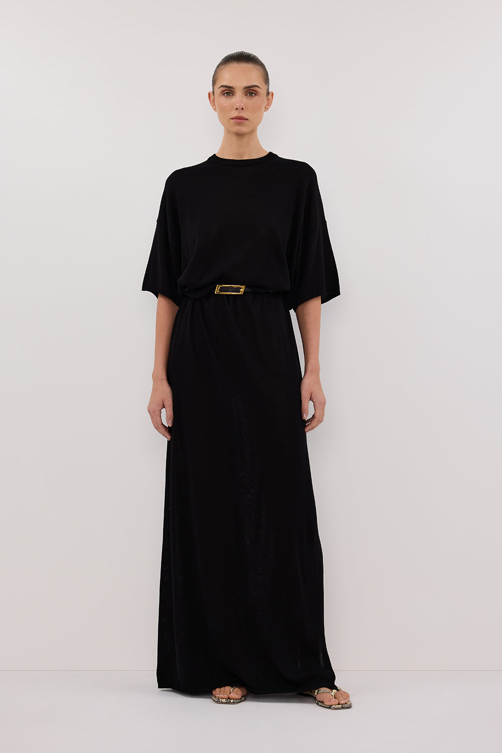 JACKI BLACK OVERSIZED KNIT MAXI DRESS Clothing DISSH Boutiques XS BLACK 