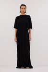 JACKI BLACK OVERSIZED SLEEVED KNIT MAXI DRESS