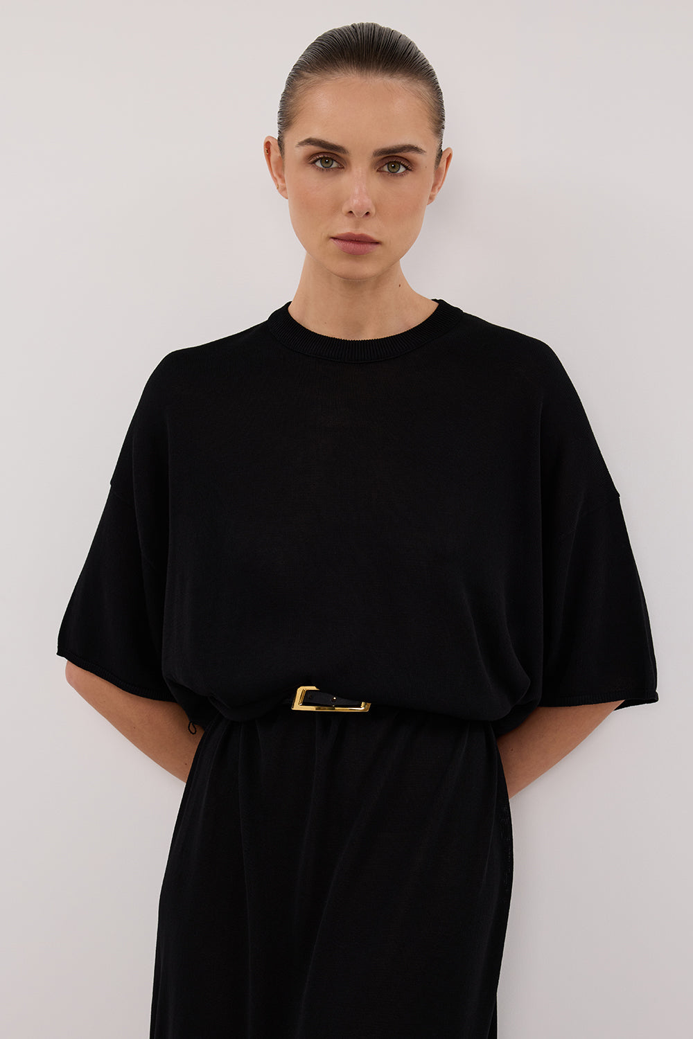 JACKI BLACK OVERSIZED KNIT MAXI DRESS Clothing DISSH Boutiques 