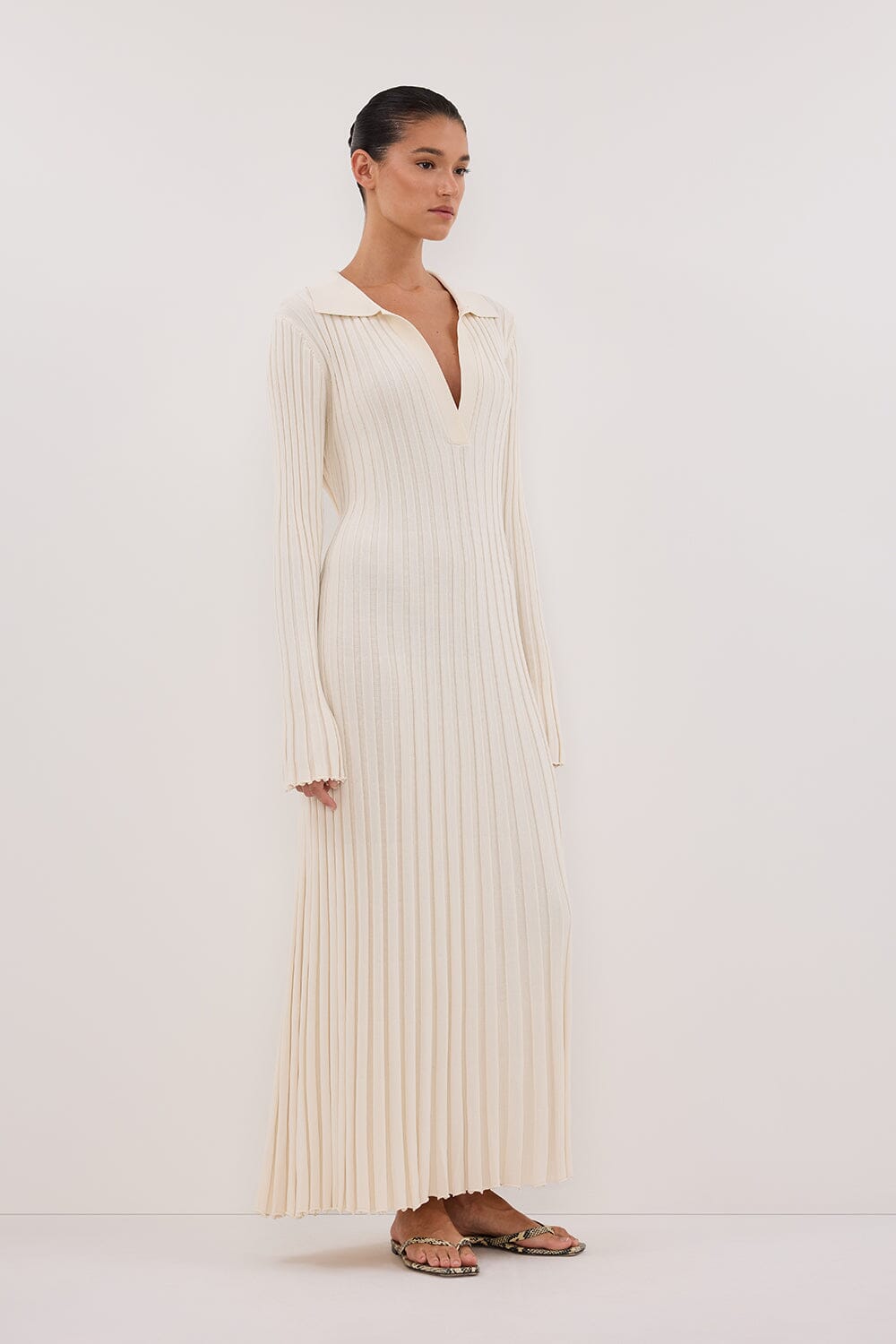 HAL PLASTER LONG SLEEVE KNIT MIDI DRESS Clothing DISSH Boutiques 