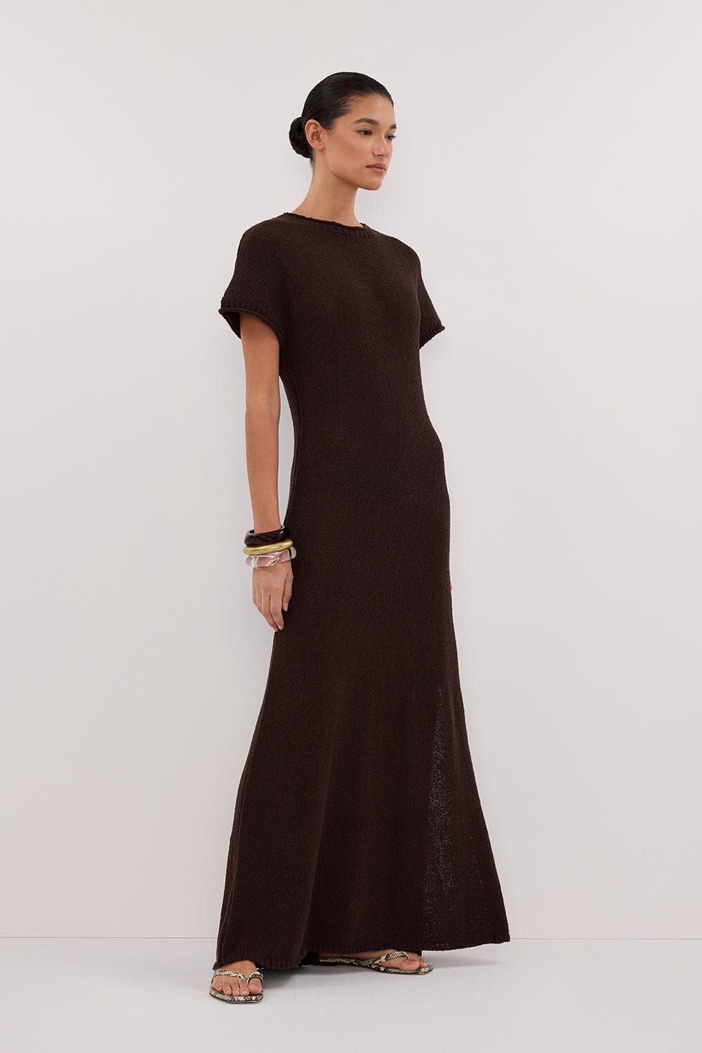 ERIN CHOC KNIT MAXI DRESS Clothing DISSH Boutiques 