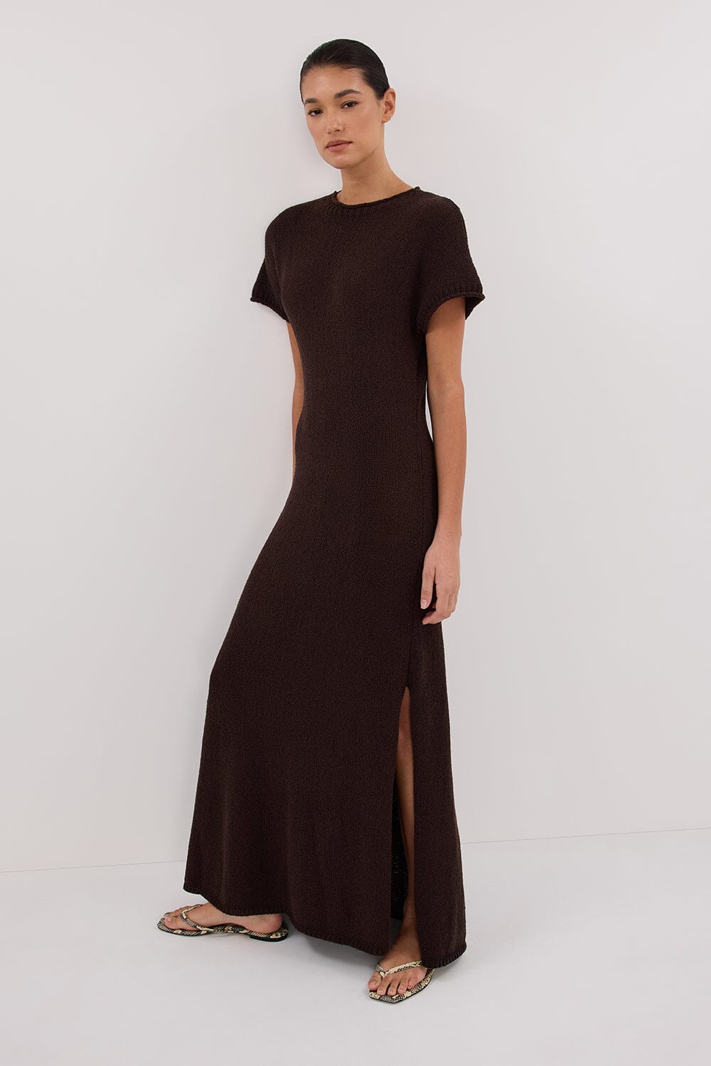 ERIN CHOC KNIT MAXI DRESS Clothing DISSH Boutiques 