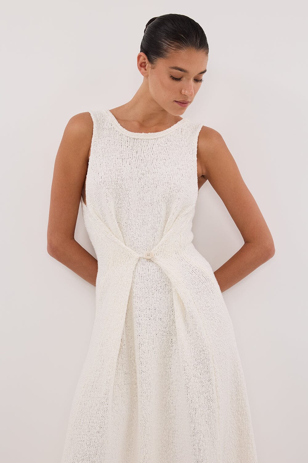 SUE OFF WHITE KNIT MAXI DRESS - PRE ORDER Clothing DISSH Boutiques 