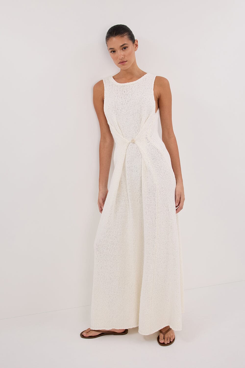 SUE OFF WHITE KNIT MAXI DRESS - PRE ORDER Clothing DISSH Boutiques 