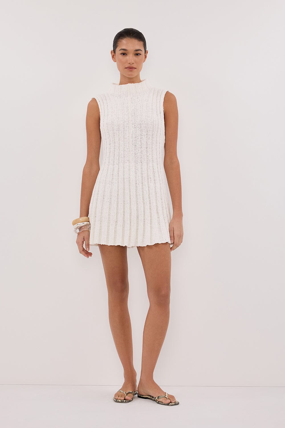 VERO OFF WHITE KNIT MINI DRESS Clothing DISSH Boutiques 