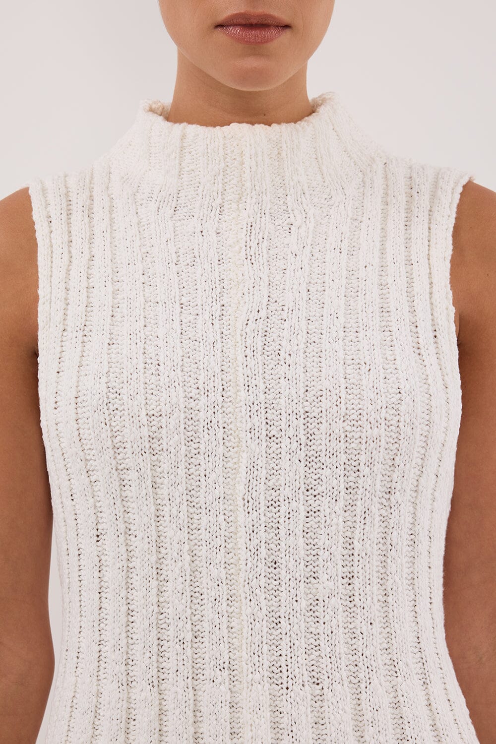 VERO OFF WHITE KNIT MINI DRESS Clothing DISSH Boutiques 