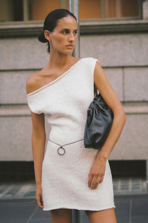 DINA OFF WHITE ASYM MINI DRESS | Dissh DINA OFF WHITE ASYM MINI DRESS | Dissh