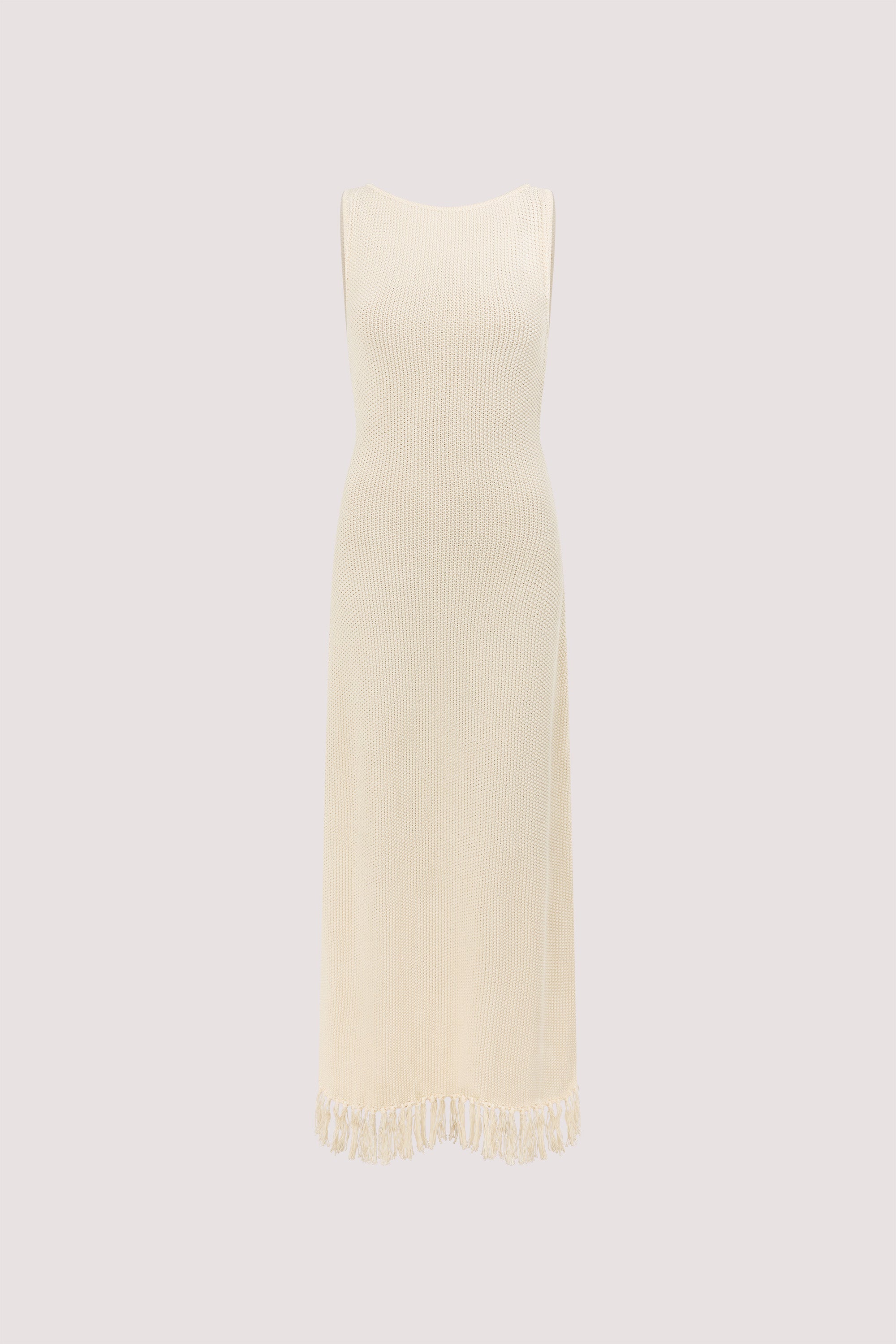 BENETTE NATURAL FRINGE MAXI DRESS
