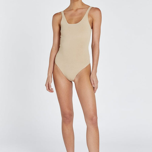 Wolford Jamaika String Bodysuit in Latte