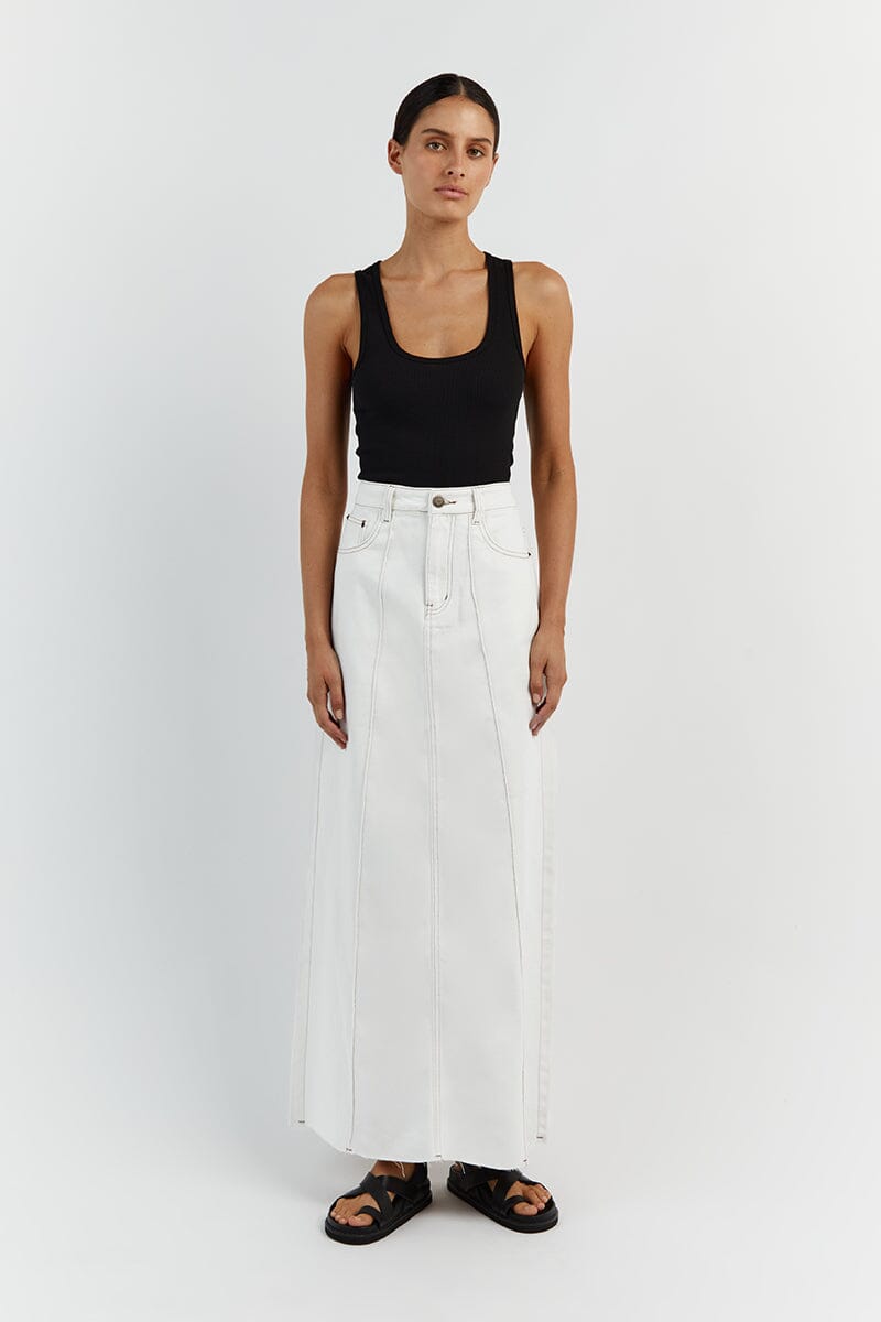 White denim online skirt