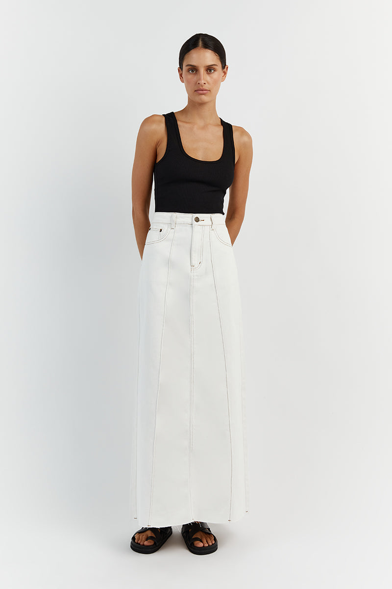 Tsher Jean Skirt Women's High Waisted Fringed Slim Fit Elastic Bodycon Mini Denim  Skirt (White Washed, XS) at Amazon Women's Clothing store