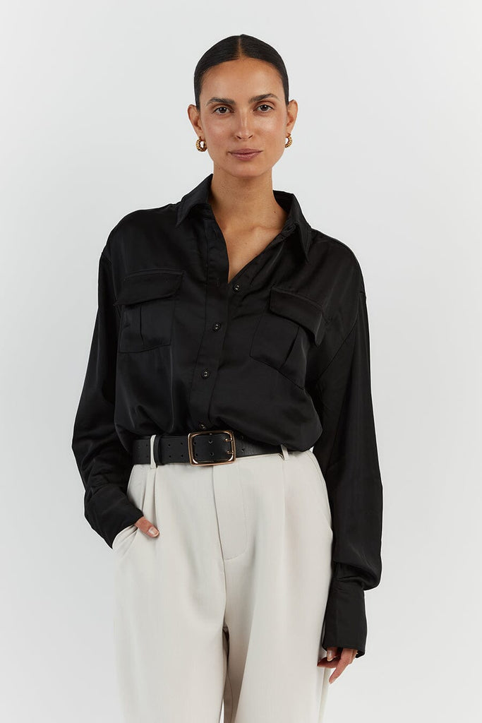 RUE BLACK LONG SLEEVE SHIRT | Dissh