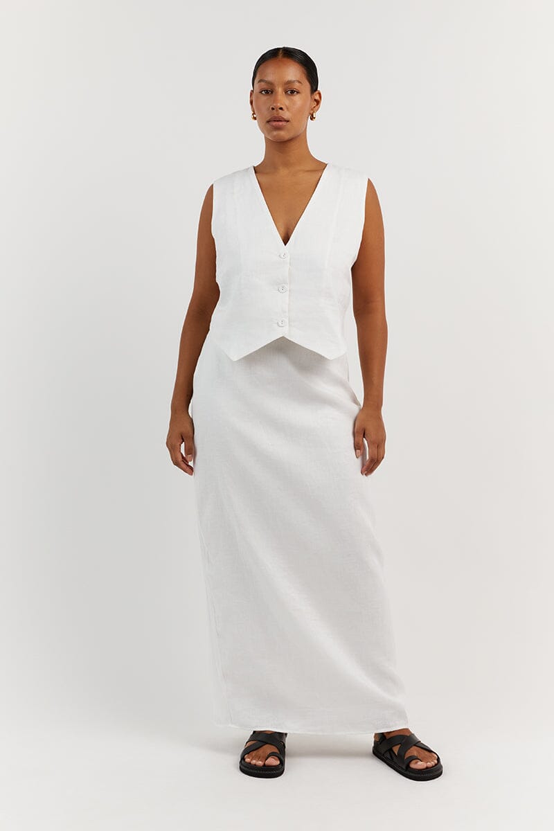 Dissh white sale linen skirt