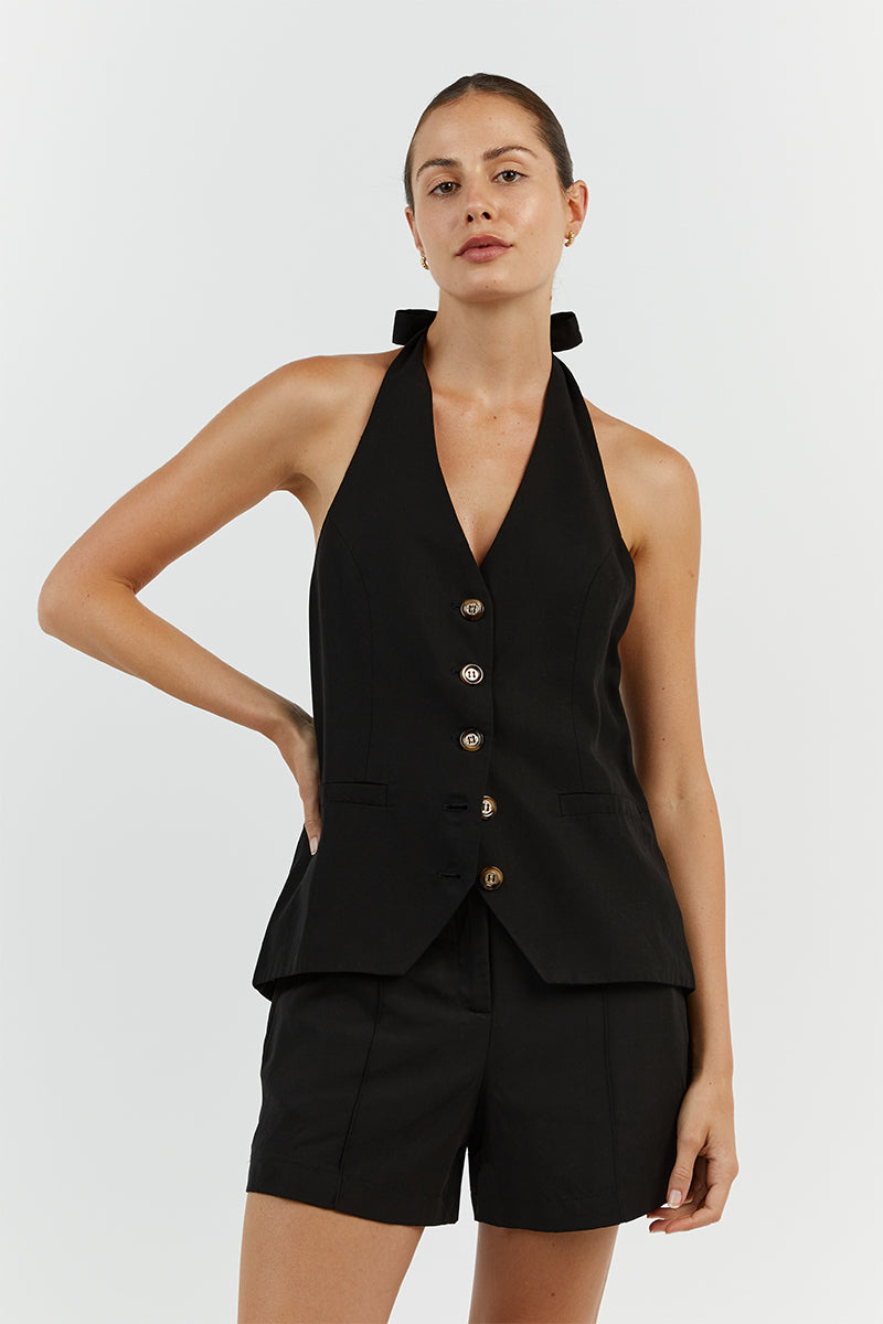 AMELIA BLACK TENCEL BLEND SHORT Clothing DISSH Boutiques 