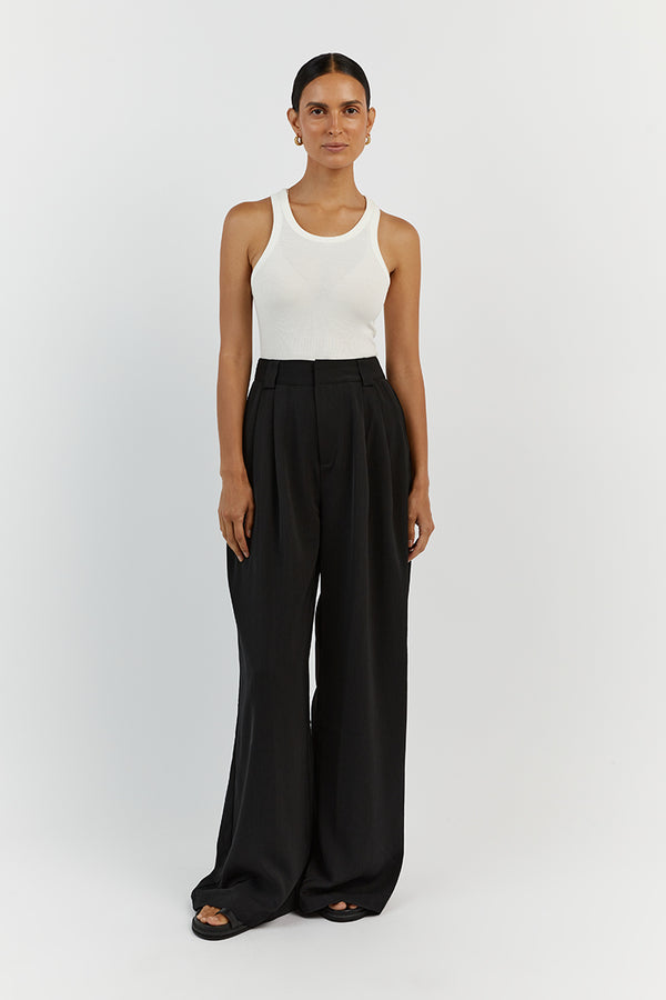 Stradivarius tailored wide leg trouser in black  ASOS