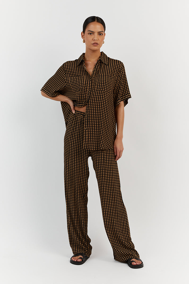MILA CARAMEL DRAWSTRING PANT Clothing DISSH Boutiques 