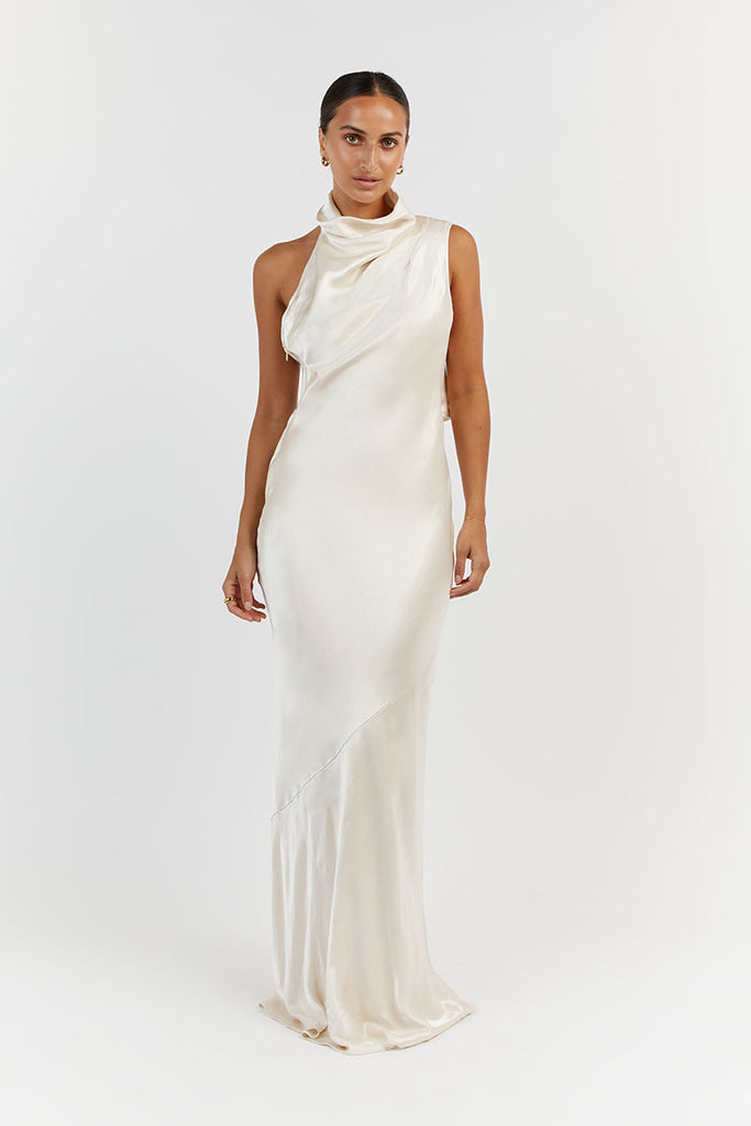 AISLE PEARL SATIN MIDI DRESS | Dissh