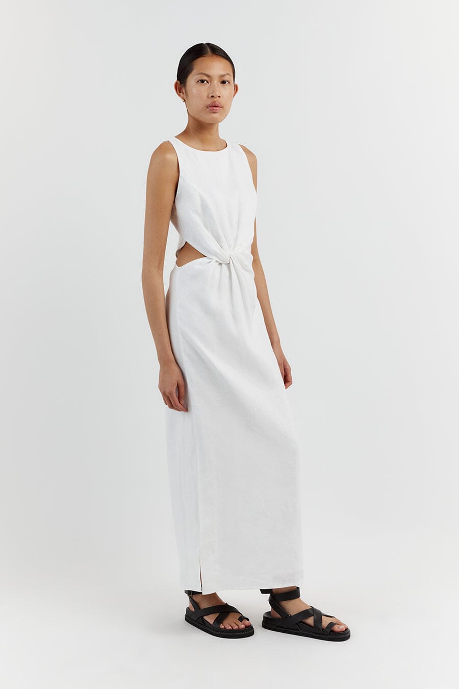 H&m white midi on sale dress