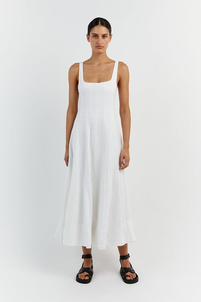 MILAHN WHITE MIDI DRESS | Dissh