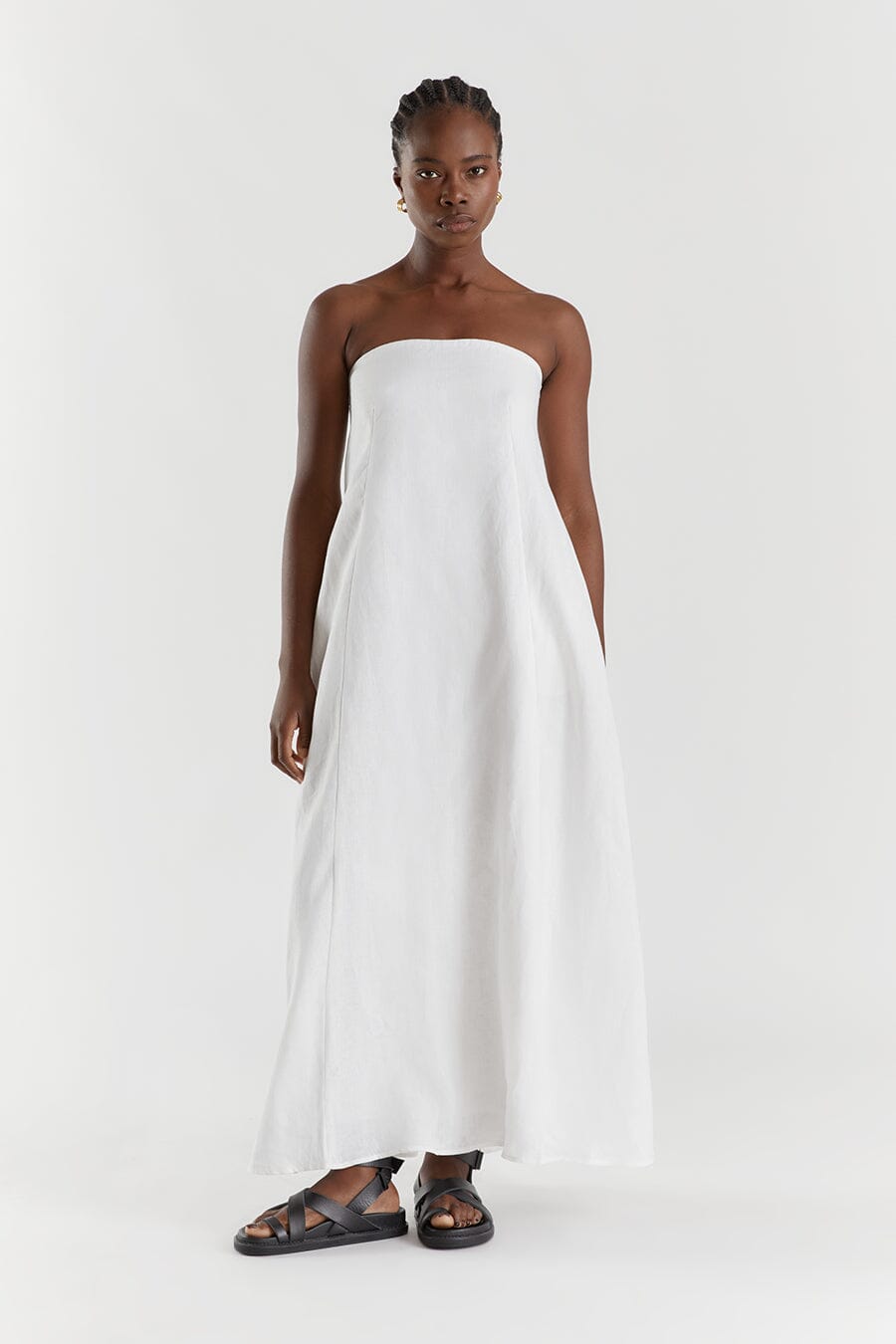 White strapless clearance a line dress