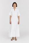 FRANNIE WHITE LINEN SHIRT DRESS