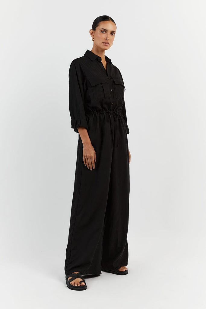 LARS BLACK TENCEL JUMPSUIT | Dissh