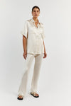 SIMONE PEARL SATIN VACATION SHIRT