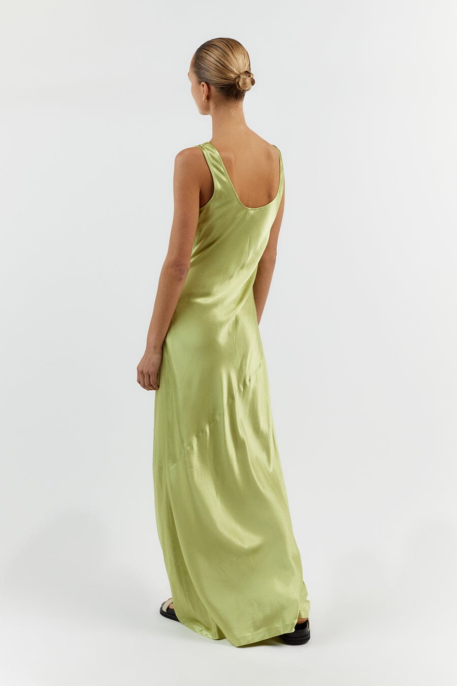 Pale green 2024 satin dress