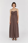 DALLAS CHOCOLATE LINEN MAXI DRESS