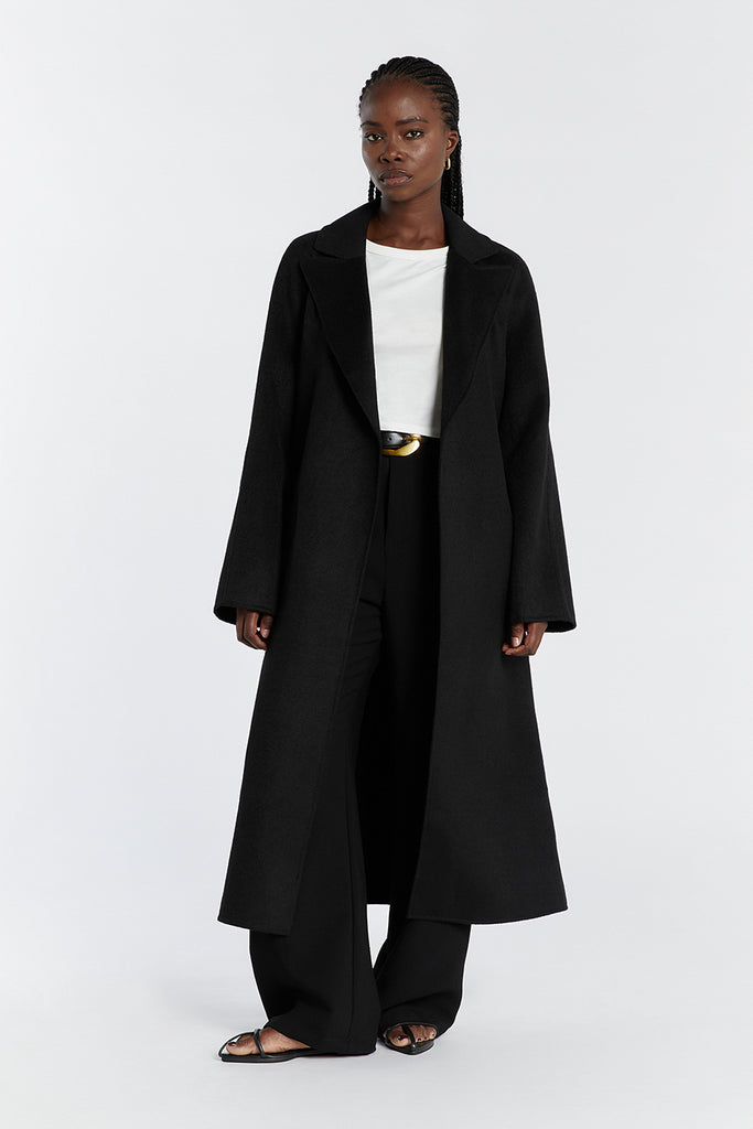 MATILDA BLACK WOOL FELT COAT | Dissh