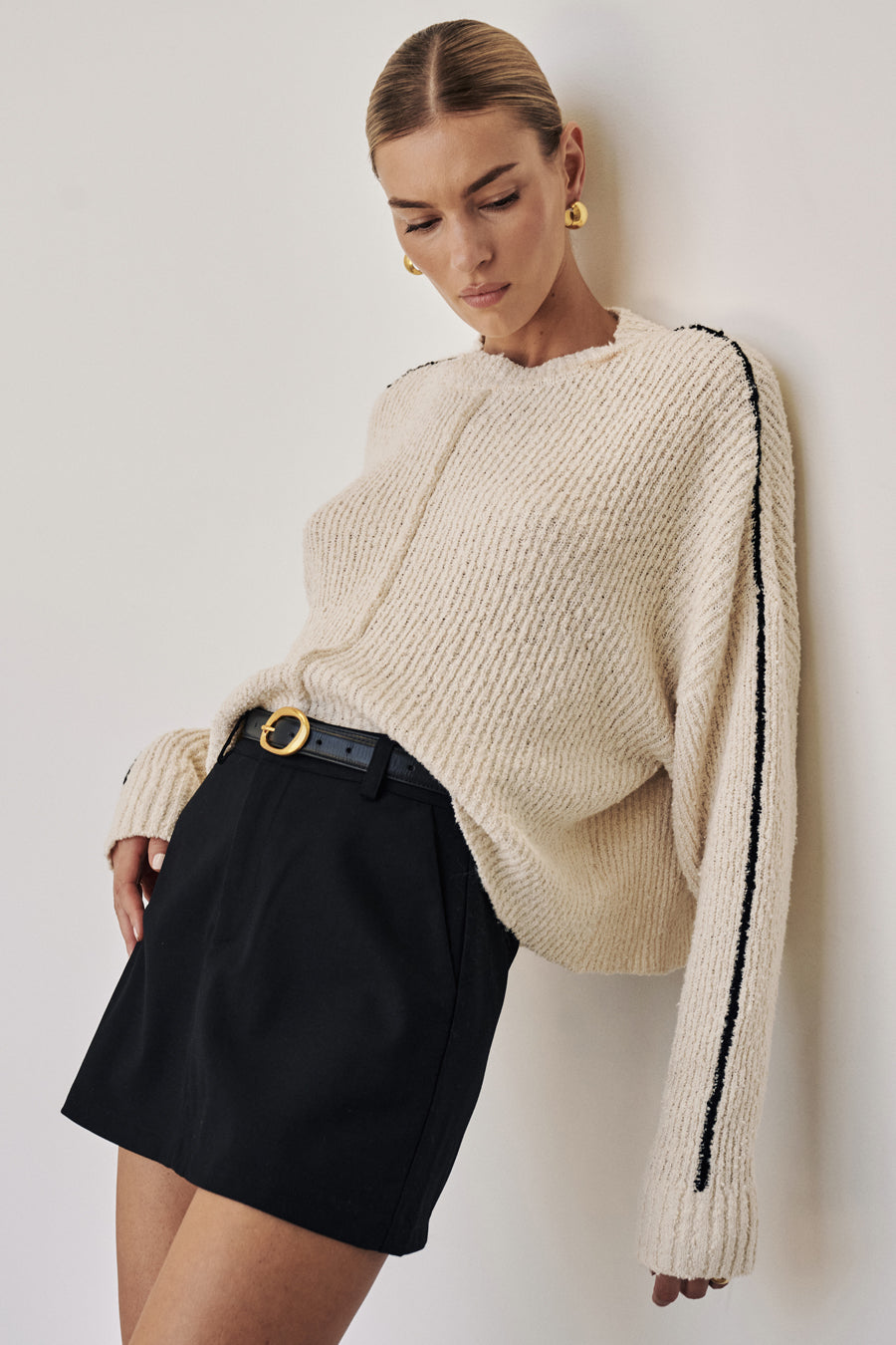 Cream shop crop jumper