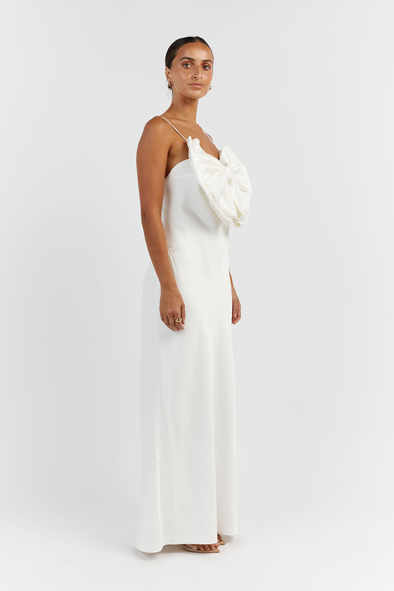 AISLE WHITE FRONT BOW MIDI DRESS Clothing DISSH Boutiques 