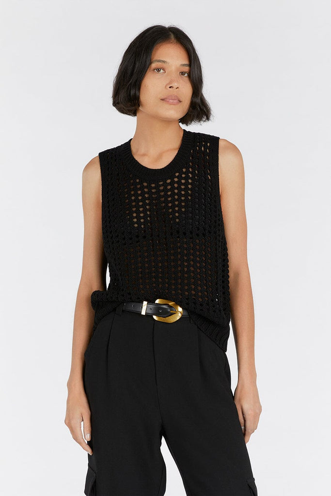 HUNTER BLACK CROCHET TANK Dissh