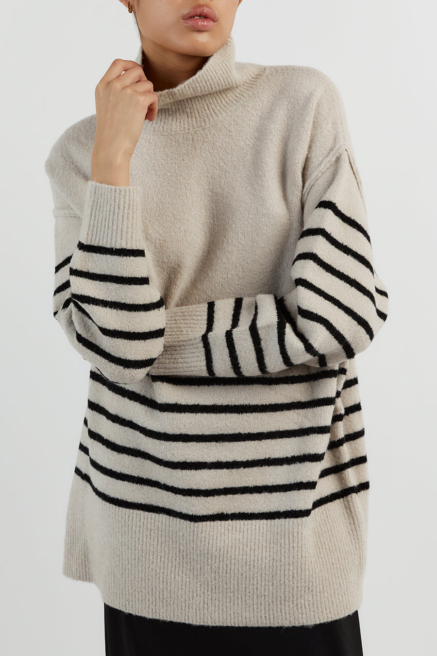 Grey and white hot sale striped jumper