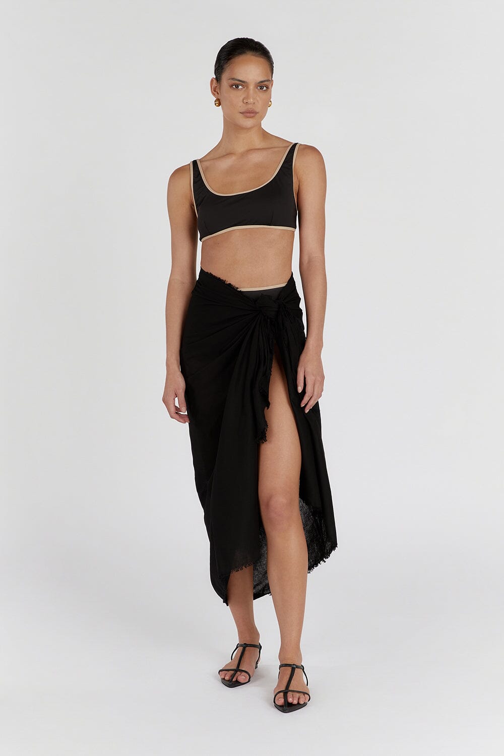 BAILEY BLACK CONTRAST SCOOP TOP Clothing DISSH Boutiques 