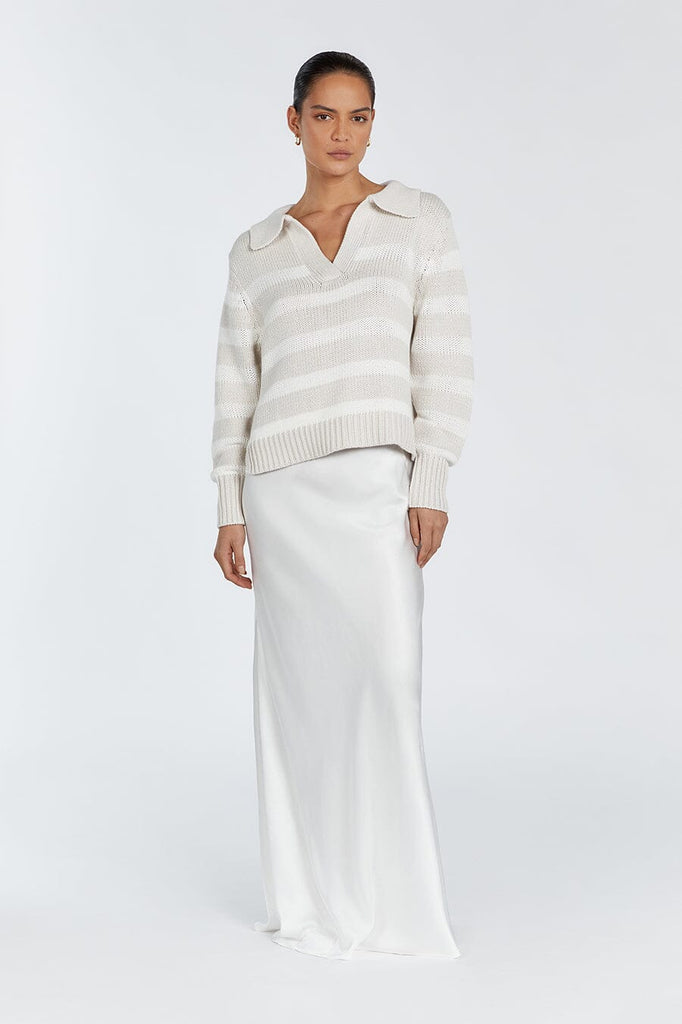 COLBIE CREAM STRIPE KNIT JUMPER | Dissh