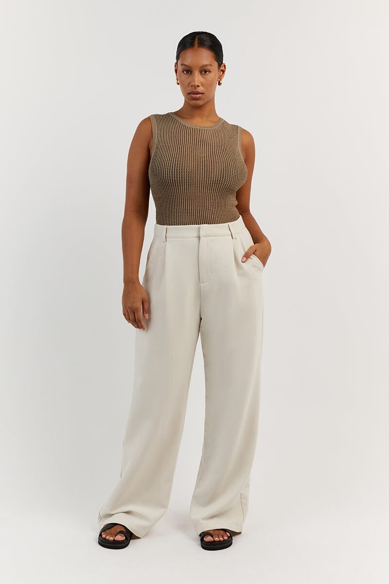 OPHELIA MOSS CROCHET TANK Clothing DISSH Boutiques 