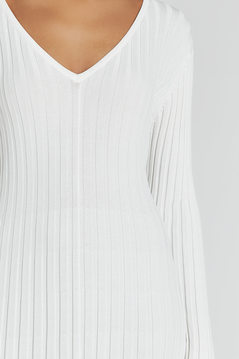 Ribbed v neck midi dress on sale