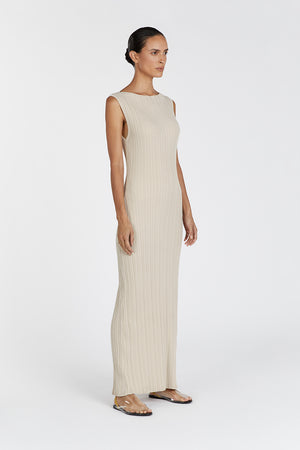 SIENNA STONE KNIT MIDI DRESS | Dissh