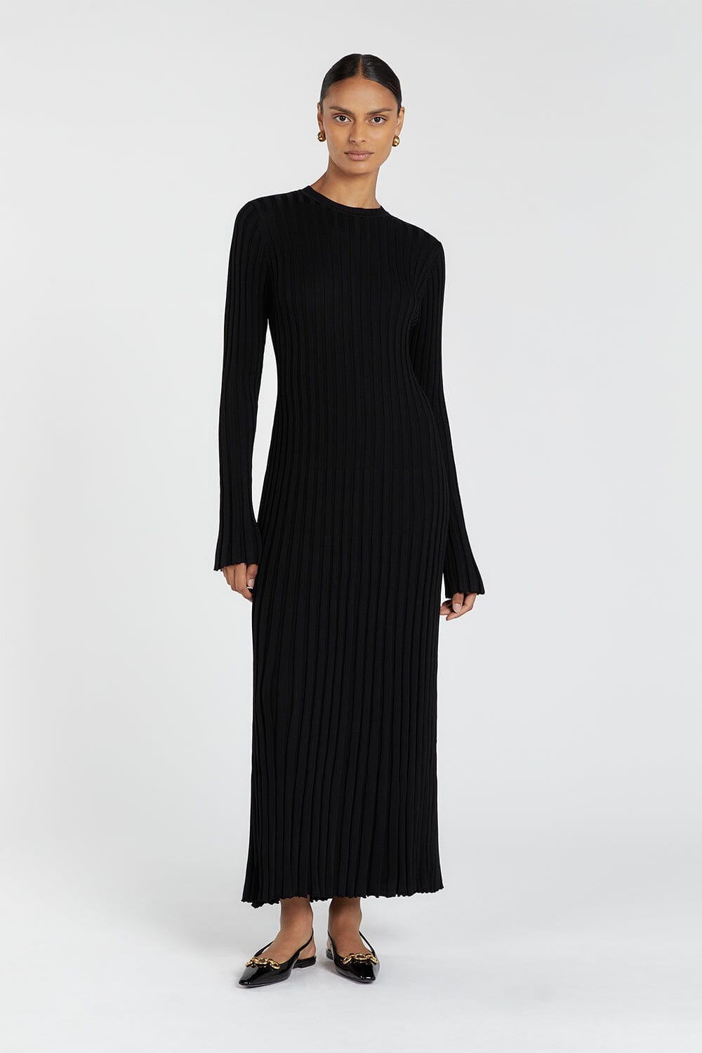 ADA BLACK LONG SLEEVE MIDI DRESS Clothing DISSH Boutiques 